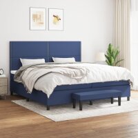 vidaXL Boxspringbett mit Matratze Blau 200x200 cm Stoff