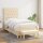 WOWONA Boxspringbett mit Matratze Creme 80x200 cm Stoff