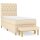 WOWONA Boxspringbett mit Matratze Creme 80x200 cm Stoff