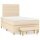 WOWONA Boxspringbett mit Matratze Creme 120x200 cm Stoff