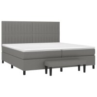 vidaXL Boxspringbett mit Matratze Dunkelgrau 200x200 cm Stoff