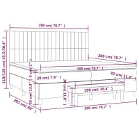 vidaXL Boxspringbett mit Matratze Dunkelgrau 200x200 cm Stoff