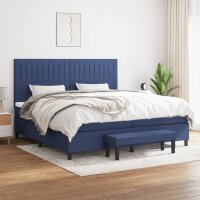 vidaXL Boxspringbett mit Matratze Blau 200x200 cm Stoff