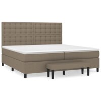 vidaXL Boxspringbett mit Matratze Taupe 200x200 cm Stoff