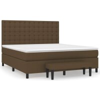 vidaXL Boxspringbett mit Matratze Dunkelbraun 180x200 cm Stoff