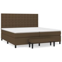 vidaXL Boxspringbett mit Matratze Dunkelbraun 200x200 cm Stoff