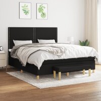 vidaXL Boxspringbett mit Matratze Schwarz 160x200 cm Stoff