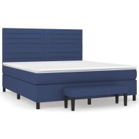 vidaXL Boxspringbett mit Matratze Blau 160x200 cm Stoff