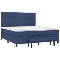 vidaXL Boxspringbett mit Matratze Blau 160x200 cm Stoff