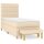 WOWONA Boxspringbett mit Matratze Creme 90x200 cm Stoff