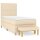 WOWONA Boxspringbett mit Matratze Creme 80x200 cm Stoff