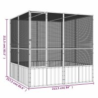 vidaXL Vogelk&auml;fig Anthrazit 213,5x217,5x211,5 cm Verzinkter Stahl