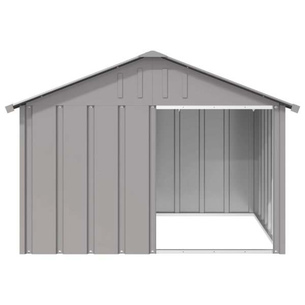 vidaXL Hundeh&uuml;tte Grau 116,5x103x81,5 cm Verzinkter Stahl