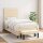 WOWONA Boxspringbett mit Matratze Creme 100x200 cm Stoff