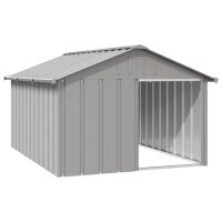 vidaXL Hundehütte Grau 116,5x153x81,5 cm Verzinkter...