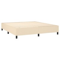 vidaXL Boxspringbett mit Matratze Creme 180x200 cm Stoff