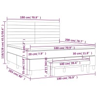 vidaXL Boxspringbett mit Matratze Creme 180x200 cm Stoff