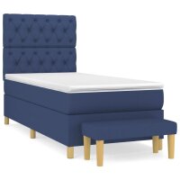 vidaXL Boxspringbett mit Matratze Blau 80x200 cm Stoff