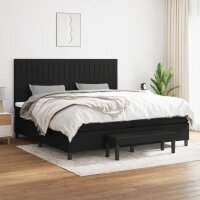 vidaXL Boxspringbett mit Matratze Schwarz 200x200 cm Stoff