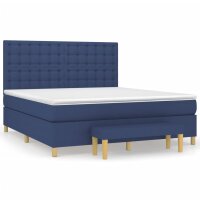 vidaXL Boxspringbett mit Matratze Blau 160x200 cm Stoff