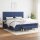 vidaXL Boxspringbett mit Matratze Blau 200x200 cm Stoff