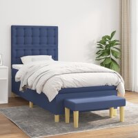 vidaXL Boxspringbett mit Matratze Blau 80x200 cm Stoff