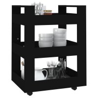 vidaXL K&uuml;chenwagen Schwarz 60x45x80 cm Holzwerkstoff