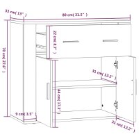 vidaXL Sideboard Braun Eichen-Optik 80x33x70 cm Holzwerkstoff