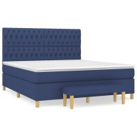 vidaXL Boxspringbett mit Matratze Blau 180x200 cm Stoff