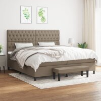 WOWONA Boxspringbett mit Matratze Taupe 200x200 cm Stoff