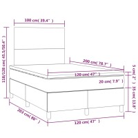 vidaXL Boxspringbett mit Matratze Rosa 120x200 cm Samt