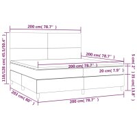 vidaXL Boxspringbett mit Matratze Rosa 200x200 cm Samt