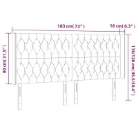 vidaXL Kopfteil mit Ohren Dunkelbraun 183x16x118/128 cm Stoff