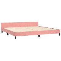 vidaXL Bettgestell mit Kopfteil Rosa 200x200 cm Samt