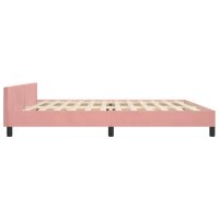 vidaXL Bettgestell mit Kopfteil Rosa 200x200 cm Samt