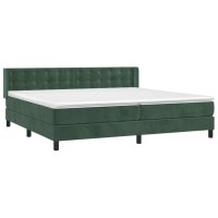 WOWONA Boxspringbett mit Matratze Dunkelgr&uuml;n 200x200 cm Samt