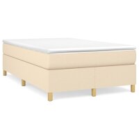 vidaXL Boxspringbett Creme 120x200 cm Stoff