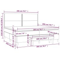 vidaXL Boxspringbett mit Matratze Taupe 200x200 cm Stoff