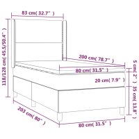 vidaXL Boxspringbett mit Matratze Dunkelbraun 80x200 cm Stoff