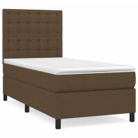 vidaXL Boxspringbett mit Matratze Dunkelbraun 80x200 cm Stoff