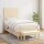 vidaXL Boxspringbett mit Matratze Creme 90x190 cm Stoff