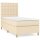 vidaXL Boxspringbett mit Matratze Creme 90x190 cm Stoff