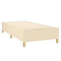 vidaXL Boxspringbett mit Matratze Creme 90x190 cm Stoff