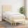 vidaXL Boxspringbett mit Matratze Creme 90x190 cm Stoff