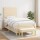 vidaXL Boxspringbett mit Matratze Creme 90x190 cm Stoff