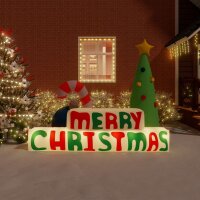 vidaXL Aufblasbare Weihnachtsdekoration Merry Christmas mit LEDs 197cm