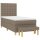 vidaXL Boxspringbett mit Matratze Taupe 90x200 cm Stoff