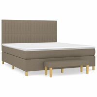 vidaXL Boxspringbett mit Matratze Taupe 180x200 cm Stoff