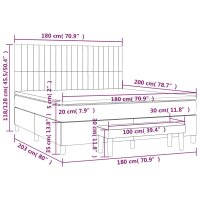 vidaXL Boxspringbett mit Matratze Taupe 180x200 cm Stoff