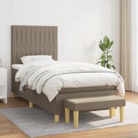 vidaXL Boxspringbett mit Matratze Taupe 90x200 cm Stoff